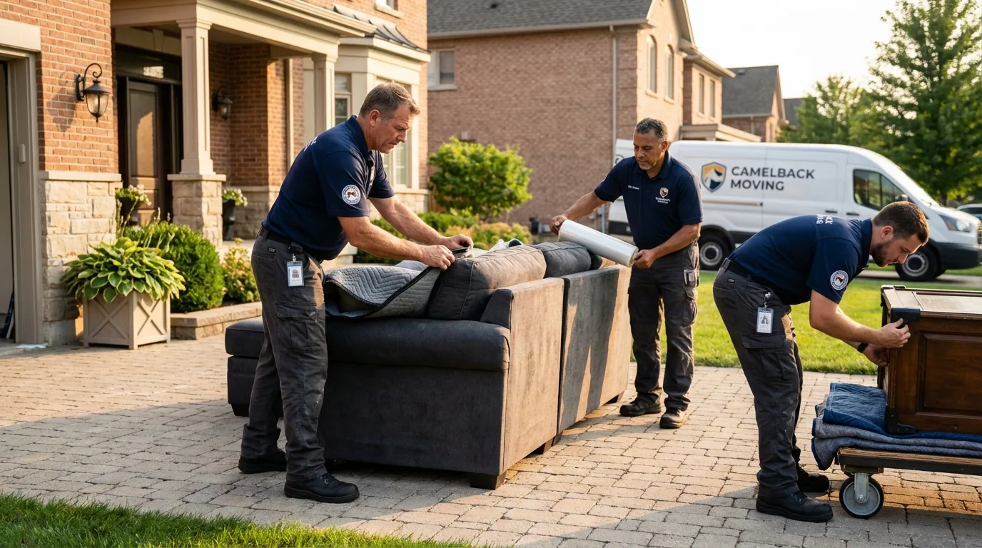 Large estate moving crew wrapping furniture in Pleasant Hill, MO